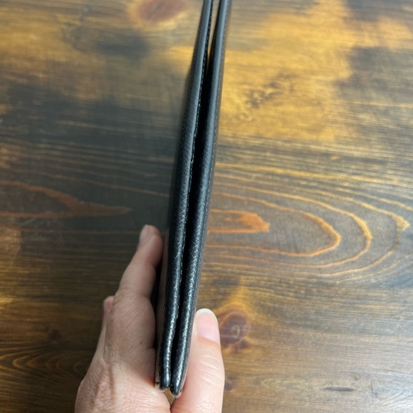 Coach Black Pebbled Leather Long Flap Card‎ Wallet Everyday Minimalist Classic - Picture 5 of 16